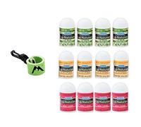Essential Lip Naturals Mini Lip Balm Assorted Flavors12 Count | Bundle with | 1 Mini Neoprene Sleeve | Lip Balm Holder with Swivel Clip by Mile High Online (13 Total Items)