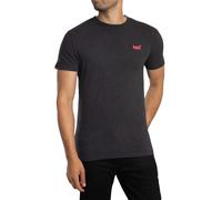Essential Logo EMB T-Shirt Raven Black Marl/Pink L