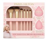 Essential Makeup Brush Set, 8 Piece Collection with Blenders, Gold and Pink