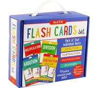 Essential Math Flash Cards Set - Addition, Subtraction, Multiplication, and Division (4 pack set)