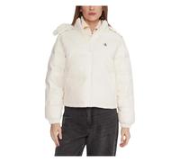 Calvin Klein Women’s Essential Mid Weight Puffer Jacket with Hood, Off-White (Jet Stream), L