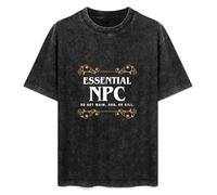 Essential NPC Bot Tabletop RPG Slaying Dragons and Dungeons DND Mens Black T-Shirt Top Unisex Tee M