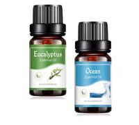Essential Oil 10ml Essential Oils for Diffusers for Home, Essential Oil Diffuser, Humidifiers Relaxing Aromatherapy Oil for Home & Sleep, Gift for Friends(2Pcs, Ocean+Eucalyptus)