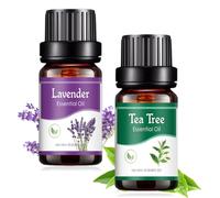 Essential Oil 10ml Essential Oils for Diffusers for Home, Essential Oil Diffuser, Humidifiers Relaxing Aromatherapy Oil for Home & Sleep, Gift for Friends(2Pcs, Tea+Lavender)