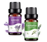 Essential Oil 10ml Essential Oils for Diffusers for Home, Essential Oil Diffuser, Humidifiers Relaxing Aromatherapy Oil for Home & Sleep, Gift for Friends(2Pcs, Eucalyptus+Lavender)