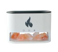 Essential Oil Diffuser 2-in-1 Flame Diffuser 250ml USB Fire Diffuser High Mountain Salt Lamp Diffuser with 4 Color Lighting and 7gradient Color Quiet Aromatherapy Diffuser Humidifier White