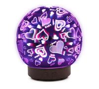 Essential Oil Diffuser, 3D Glass Crystal Cover Cool Mist Humidifier with 7 Color Night Light, USB Aromatherapy Glass Diffusers Air Humidifier for Home Bedroom Office Hotel Yoga SPA