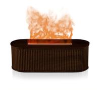 Essential Oil Diffuser 7-Color Changing Flame Effect Humidifier with for AUTO Shut-Off for Low Water, 3 Timer Settings (6H/8H/10H), Applicable Area 21-30㎡, White