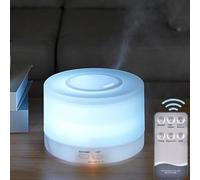 Essential Oil Diffuser, 700ml Aroma Cool Mist Humidifier with Remote Control, 7 Color Light Changing, Waterless Auto Shut-Off, Deep Wood Grain Design