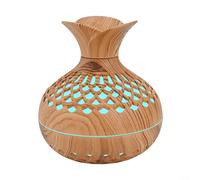 Essential Oil Diffuser and Cool Mist Humidifier with 7 Color LED Light, Wood Grain Aromatherapy Air Purifier for Bedroom, Office, Yoga, Gym, Silent USB(Light)