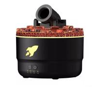 Essential Oil Diffuser Aroma Diffuser, Car Volcanic Crack 7 Color Light Cannons Humidifier Air Purifier, Aromatherapy Mist Machine Fits for Car Home Office(Black)