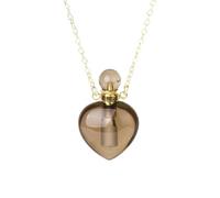 Essential Oil Diffuser Aromatherapy Necklace For Men Women Healing Crystal Necklace Natural Gemstone Square Perfume Bottle Pendant Chain Energy Jewelry Gifts Brown Crystal-Heart