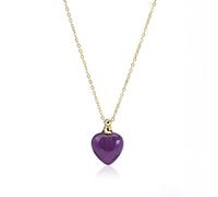 Essential Oil Diffuser Aromatherapy Necklace For Women Girls Healing Crystal Perfume Bottle Heart Pendant Chain Energy Gemstone Jewelry Gifts Amethyst Gold Necklace Chain