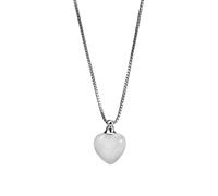 Essential Oil Diffuser Aromatherapy Necklace For Women Girls Healing Crystal Perfume Bottle Heart Pendant Chain Energy Gemstone Jewelry Gifts White Crystal-Silver Chain