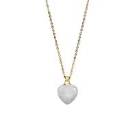 Essential Oil Diffuser Aromatherapy Necklace For Women Girls Healing Crystal Perfume Bottle Heart Pendant Chain Energy Gemstone Jewelry Gifts White Crystal-Gold Chain