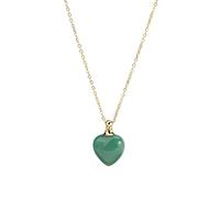 Essential Oil Diffuser Aromatherapy Necklace For Women Girls Healing Crystal Perfume Bottle Heart Pendant Chain Energy Gemstone Jewelry Gifts Aventurine-Gold Chain