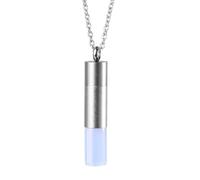 Essential Oil Diffuser Aromatherapy Stone Pendant Necklace for Unisex, Healing Crystal Column Gemstone Chain for Women Men Gifts Opal Necklace