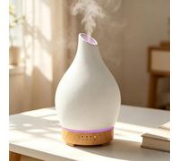 Essential Oil Diffuser Ceramic Aromatherapy Diffuser Humidifier 150ml Electric Aroma Diffuser with Auto Shut-Off, Ultrasonic Quiet 4 Timer Set 7 LED Lights for Home Office Gifts for Women