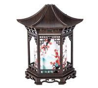 Essential Oil Diffuser - Chinese Lantern Aroma Diffuser & Night Light, 160ml with Dual Mist Modes, Dual Color Temperatures, Shallow Wood Grain for Bedroom Office, Brown
