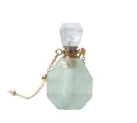 Essential Oil Diffuser Crystal Heart Pendant Necklace for Women Girls Gemstone Pendulum Perfume Bottle with 18K Gold Plated Long Chain 27" Cut Pendant