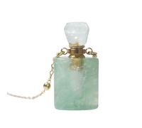 Essential Oil Diffuser Crystal Heart Pendant Necklace for Women Girls Gemstone Pendulum Perfume Bottle with 18K Gold Plated Long Chain 27" Sauqre Pendant