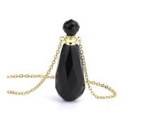 Essential Oil Diffuser Crystal Necklace for Women Men|Baseball Bat Charm with Golden Chain Gemstone Bead Meditation Energy Charm Amulet Choker Jewelry Gifts Obsidian
