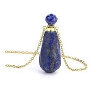 Essential Oil Diffuser Crystal Necklace for Women Men|Baseball Bat Charm with Golden Chain Gemstone Bead Meditation Energy Charm Amulet Choker Jewelry Gifts Lapis