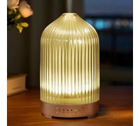 Essential Oil Diffuser Glass Electric Aromatherapy Oil Diffuser 200ml Aroma Cool Mist Diffusers with Auto Shut-Off, 7 LED Lights & Ultrasonic Quiet Operation for Home Office Sleep Gifts for Mom Women