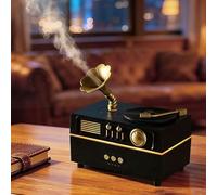 Essential Oil Diffuser Humidifier for Bedroom, Vintage Gramophone Aroma Diffuser for Essential Oils, 160ml Cool Mist Humidifier with 7 Color LED Night Lights Noiseless for Office and Home