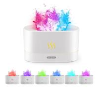Essential Oil Diffuser,Imitation Flame Aromatherapy Diffuser, Aromatherapy Cool Mist Diffusers With Flame Effect,180ml Air Aroma Diffuser, Aroma Diffusers for Bedroom, Office, Spa, Yoga (White)