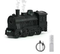 Essential Oil Diffuser Steam Train Design,Train Humidifier Aroma Diffuser with Remote,300ML Quiet Auto-Off Humidifier,4 Colourful Light Modes,for Home Bedroom Office Gift (Black)
