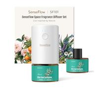 Essential Oil Diffuser Waterless Ultrasonic SF101-100% Plant-Based, LED Light, Adjustable Modes, 100㎡ Covers, 120-Day Scent - Air Freshener & Aromatherapy - Blue Gum Eucalyptus