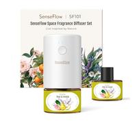 Essential Oil Diffuser Waterless Ultrasonic SF101-100% Plant-Based, LED Light, Adjustable Modes, 100㎡ Covers, 120-Day Scent - Air Freshener & Aromatherapy - Pear & Freesia