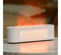 Essential Oil Diffuser White, Fireplace Fire Flame Aromatherapy Diffuser, 260ML Cool Mist Humidifier, Scent Aroma Diffuser with 7 Colors Light, Timer and Auto-Off, Perfect for Home Bedroom Office