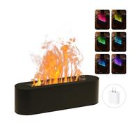 Essential Oil Diffusers,Flame Colorful Water Vapor Fire Fireplace Humidifier for Aromatherapy Aroma Therapy Machine Room Bedroom,Black Flame Diffuser for Essential Oils