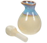 Essential Oil Dispenser Pot White Ice Cracked Porcelain