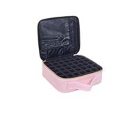 Essential Oil Pouch 42 Bottle Essential Oil Storage Pouch, PU Leather Handheld Nail Polish Bag(Pink)