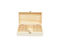Essential Oil Pouch Essential Oil Storage Wooden Box 21/25 Compartment 15ML Display(Wood color-25 Slots)
