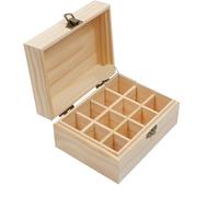 Essential Oil Pouch Wooden Storage Box 12/25 Slots Carry Organizer Essential Oil Bottles Aromatherapy Container(Wood color-12slots)