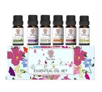 Essential Oil Set, 6 x 10ml, 100% Pure Natural Oils - Top 6 Aromatherapy Oils Gift Set-6 Pack - Lavender, Rose, Lemongrass, Tea Tree, Jasmine, Sweet Orange for Diffusers for Home, Sleep, Massage
