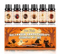 Essential Oil Set, Halloween Essential Oil, Fragrance Oils for Candle Making, Pumpkin Pie, Caramel Apple, Chocolate Bar, Cinnamon Sugar Cookie, Caramel Corn, Witch's Brew, Halloween Home Decor