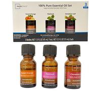 Essential Oil Set Pack of 3, Sweet Orange, Patchouli, Cinnamon Leaf, 100% Pure Natural, 15ml 0.5f oz, Aromatherapy Gift Set