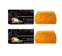 Essential Oil Skin Care Gold Soap, Coconut Oil Face & Body Soap Bar, Dark Spot Corrector Remover, Skin Moisturizing, Improve Uneven Skin Tone, Gently Healing Acnes (2)