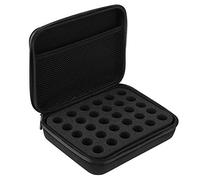 Essential Oil Storage Box, Roller Bottle Case Hard Shell Essential Oil Carrying Case with 30 Grids for Home Travel (Black)