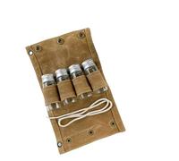 Essential Oil Storage Pouch Canvas Storage Bag for Massage Essential Oil Bottles Outdoor Barbecue Seasoning Bottle Pouch(Khakis)