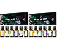 Essential Oils by Pure Aroma 100% Pure Therapeutic Grade Oils kit- Top 6 Aromatherapy Oils Gift Set-12 Pack, 10ML(Eucalyptus, Lavender, Lemon Grass, Orange, Peppermint, Tea Tree)