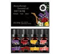 Essential Oils Set, 4 x 10ml 100% Natural Aromatherapy Essential Oils, Suitable for Home diffusers, Scented Candles and soap-Making Fragrance:Lavender, Rose, Sweet Orange, Peach