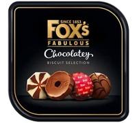 ESSENTIAL PRODUCTS Fox Fabulous Chocolatery Biscuits Selection Fox Biscuits Tin Gift Item Assortment of Milk, Dark and White Coated Fine Biscuits
