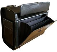 Essential Products Pro Large Faux Leather Pilot Case Expanding Lockable Concertina Pocket Briefcase Bag