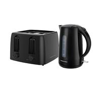 Essential Rapid Boil Kettle & 4 Slice Toaster Set Black Hamilton Beach Black One Size